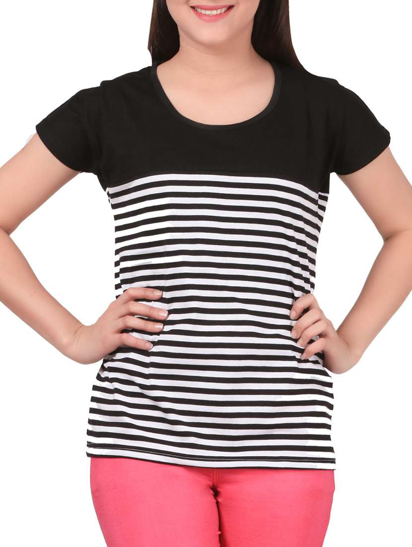 black & white cotton tshirt