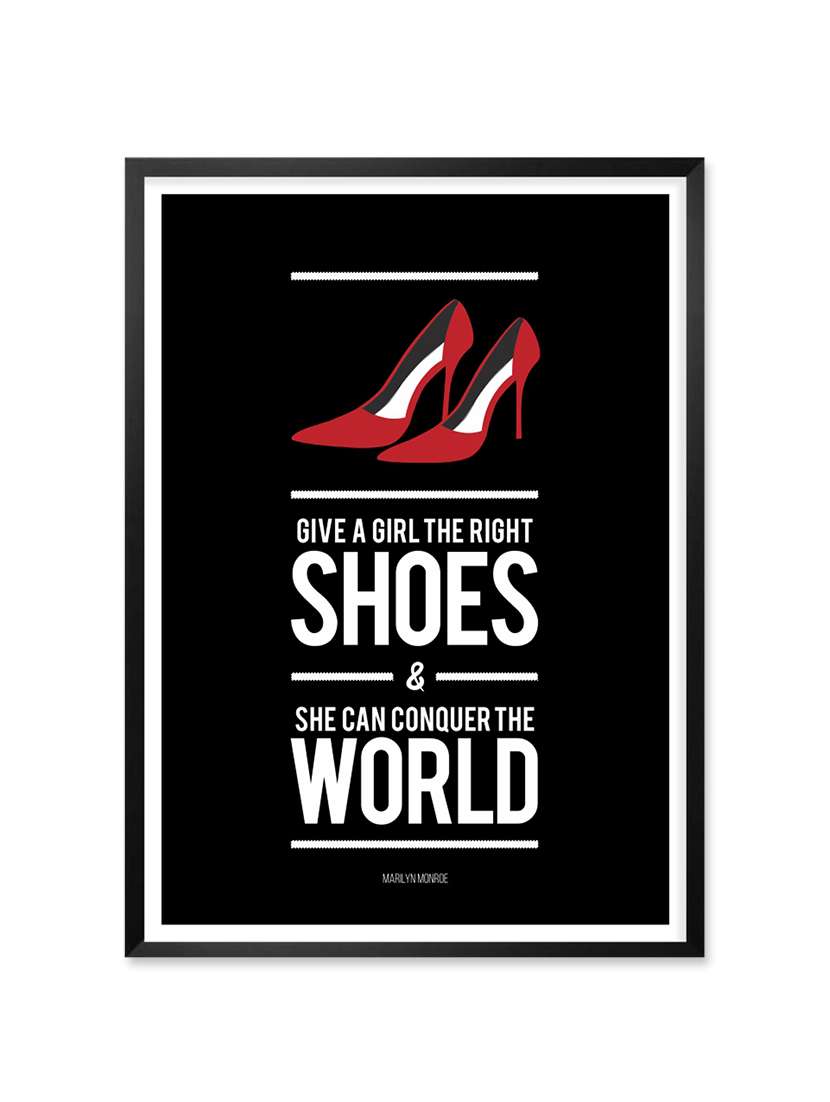 " give a girl â€¦ " quoted framed poster