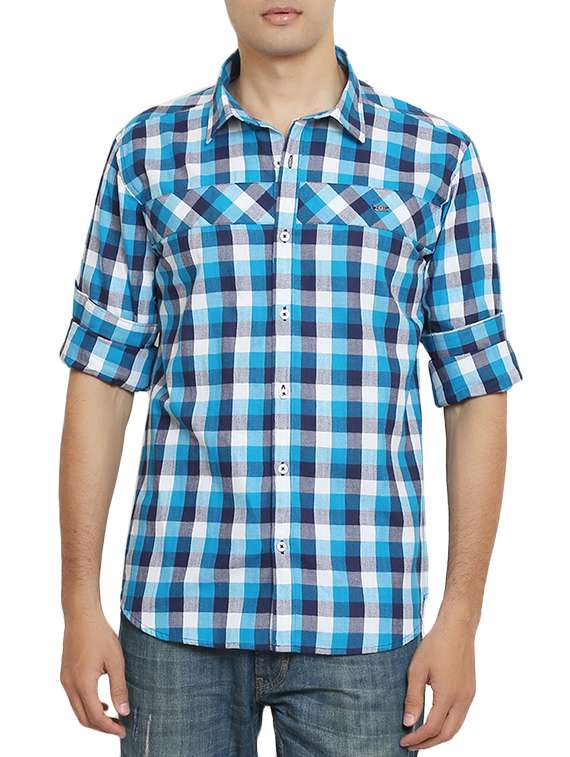 blue cotton casual shirt