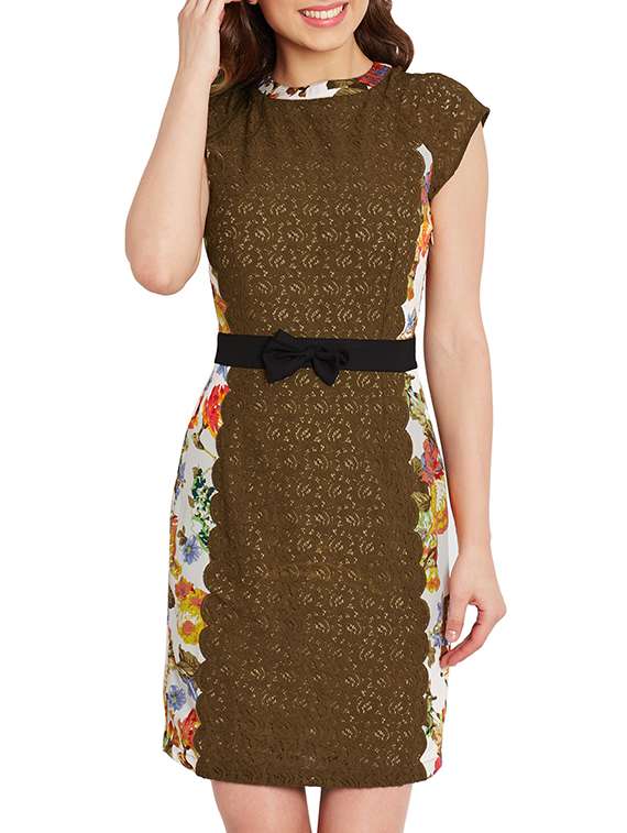 multi colored crepe dress