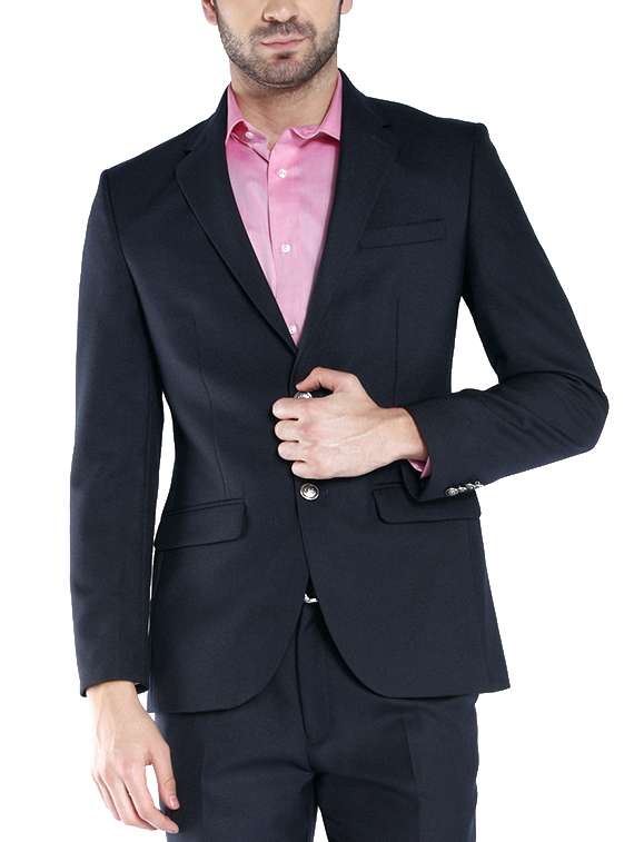 Buy online Black Polyester Blend Formal Blazer from Blazers for