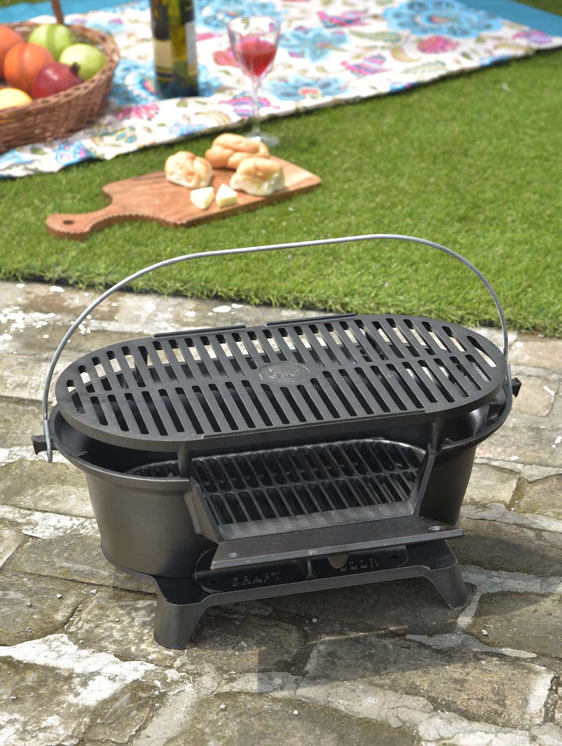 portable hibachi style cast iron grill