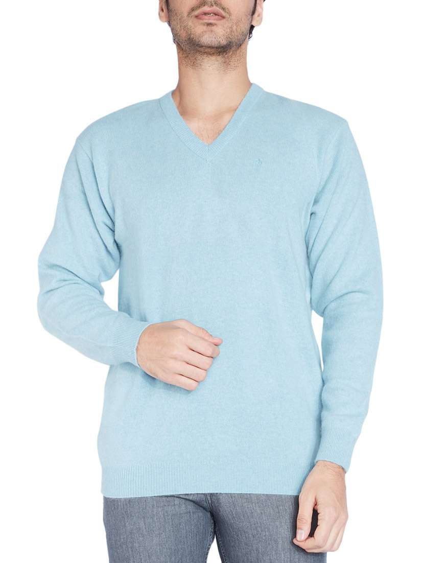 Buy online Raymond Blue Wool Sweaters from top wear for Men by
