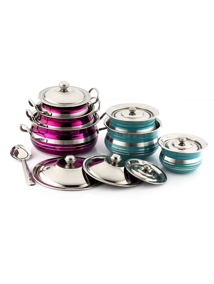 stainless steel cook n serve cookware set of 7 pcs