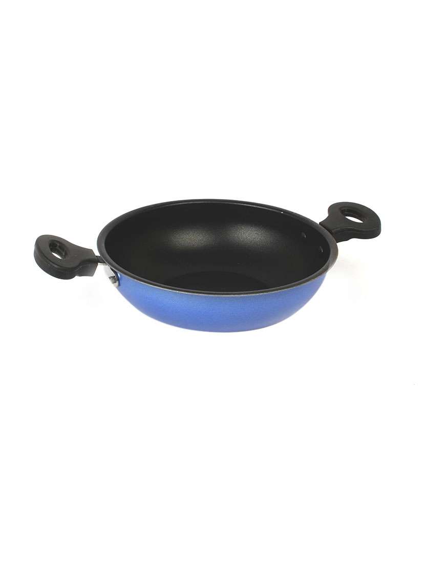 induction base non stick kadai blue
