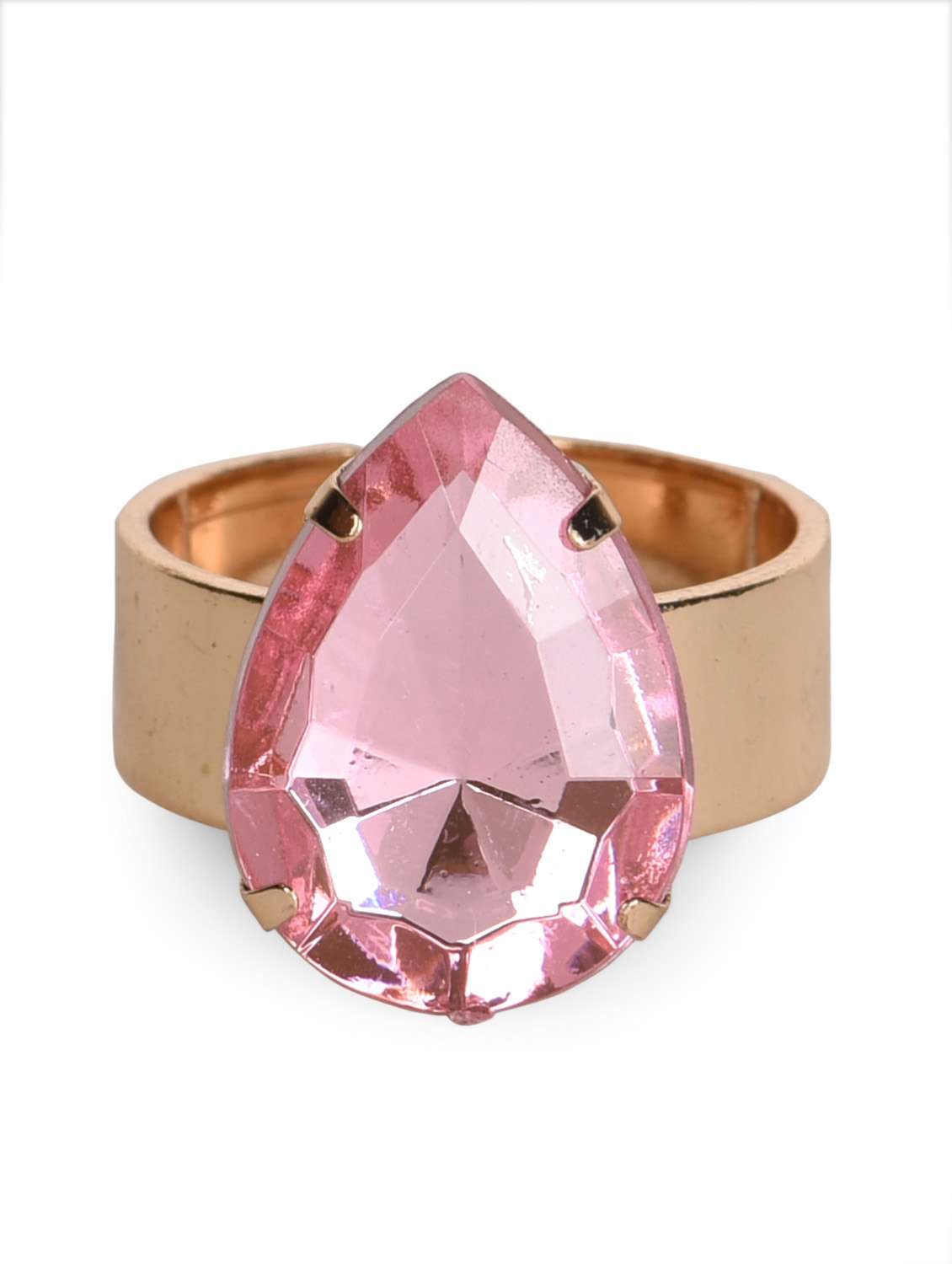 pink tear drop stone ring