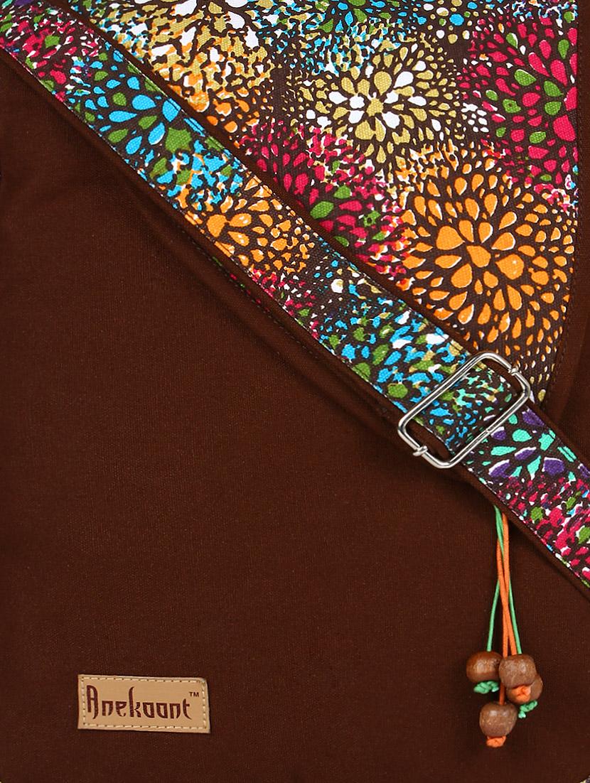 brown printed sling bag - 10629081 - Standard Image - 3