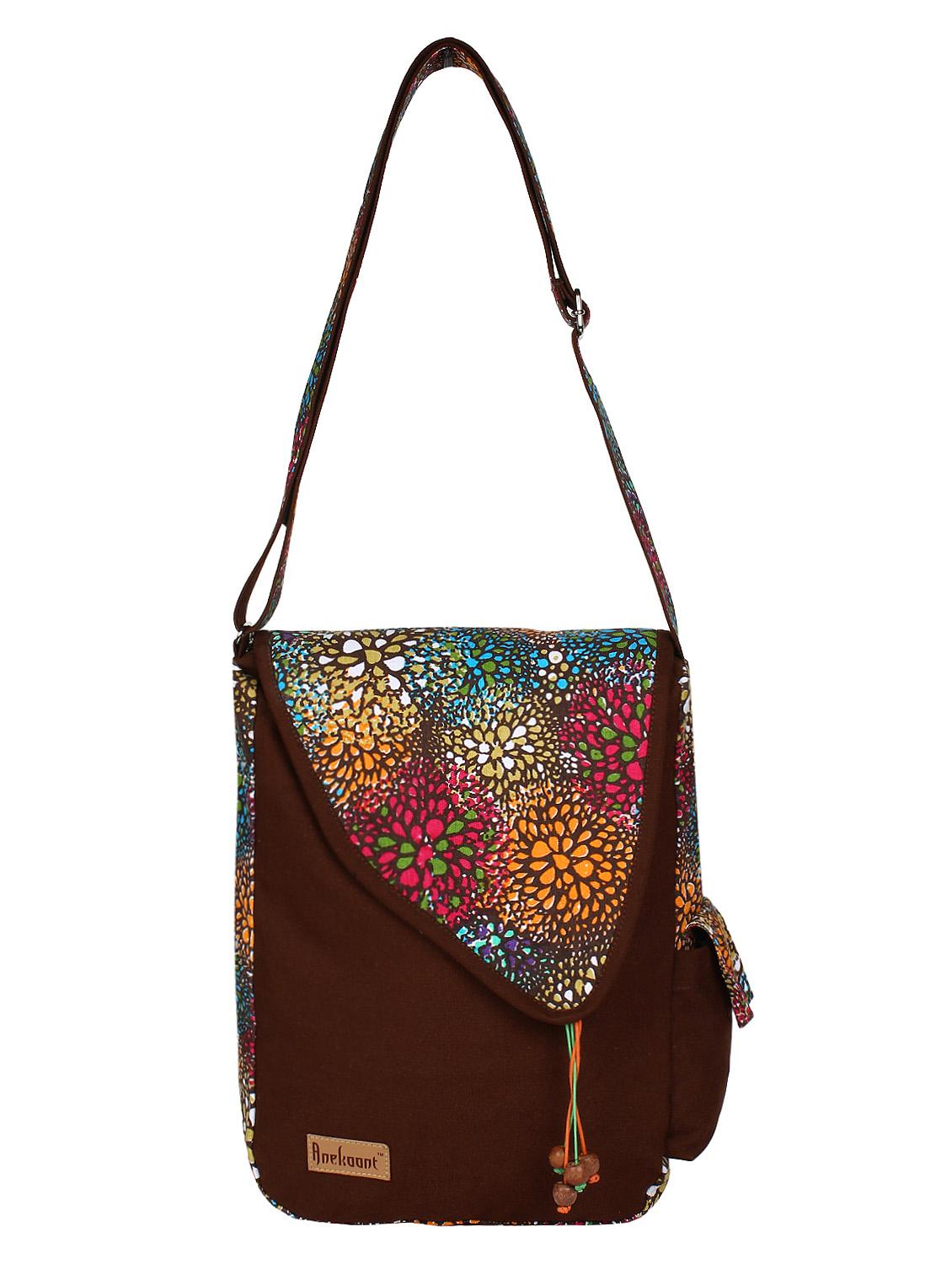brown printed sling bag - 10629081 - Standard Image - 5