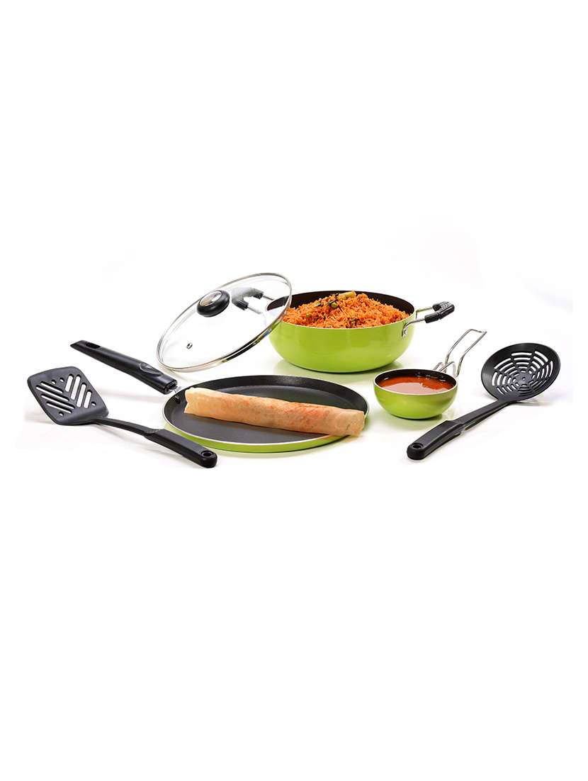 sumeet six pix nonstick cookware set of five pieces