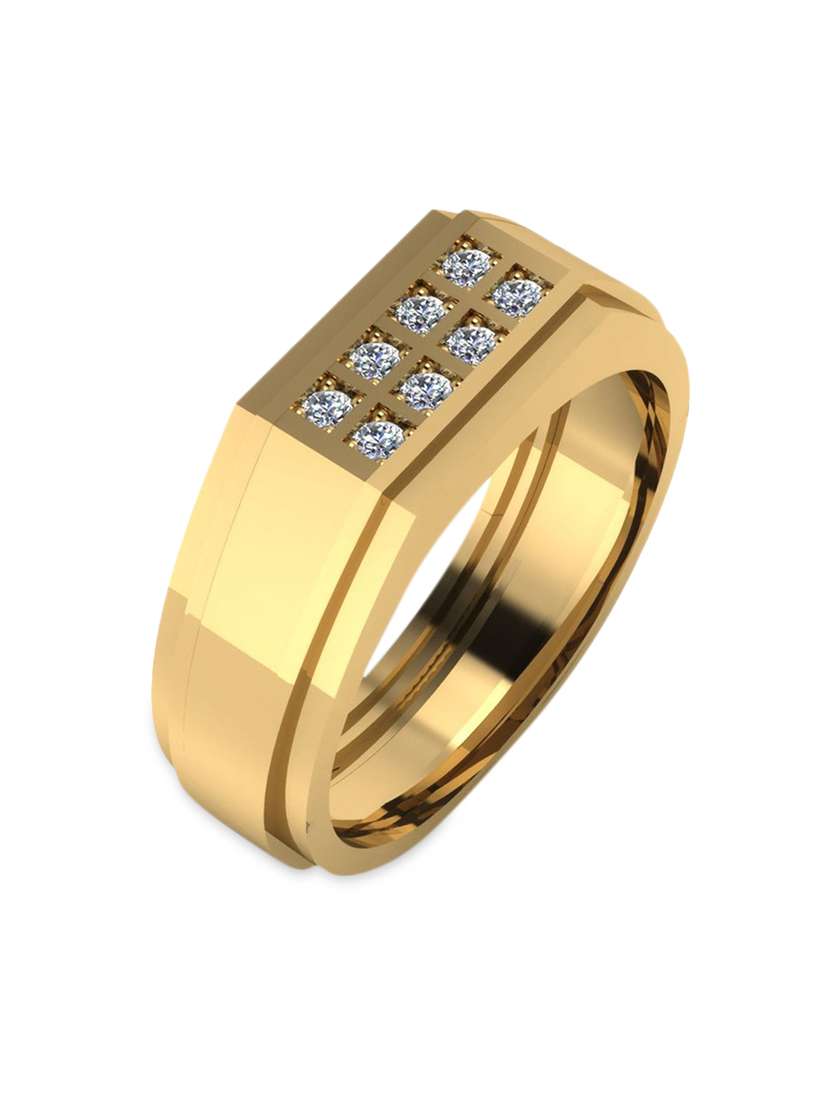 Buy online Voylla Gold Plated Men's Ring With Diamond