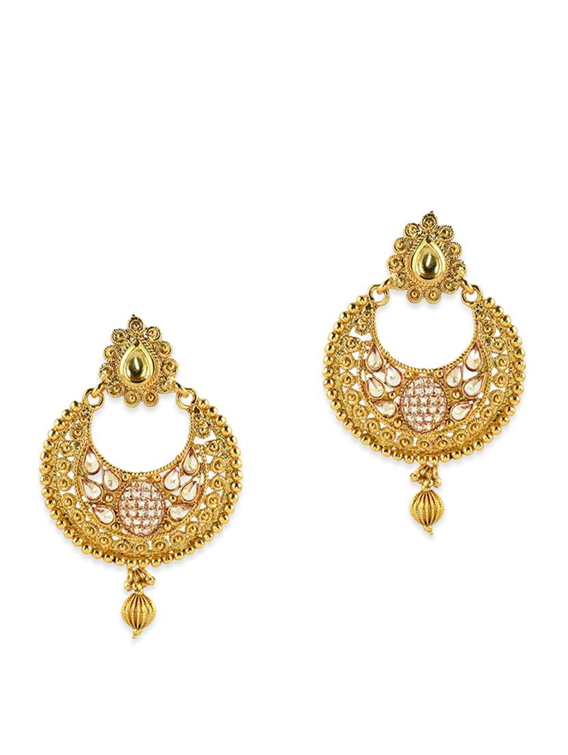 gold,white,maroon metal alloy earring