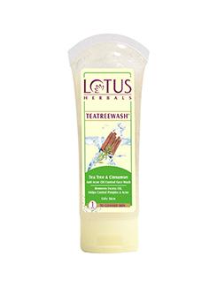 lotus herbals teatreewashã¢â€žâ¢ tea tree cinnamon anti acne oil control face wash 80g
