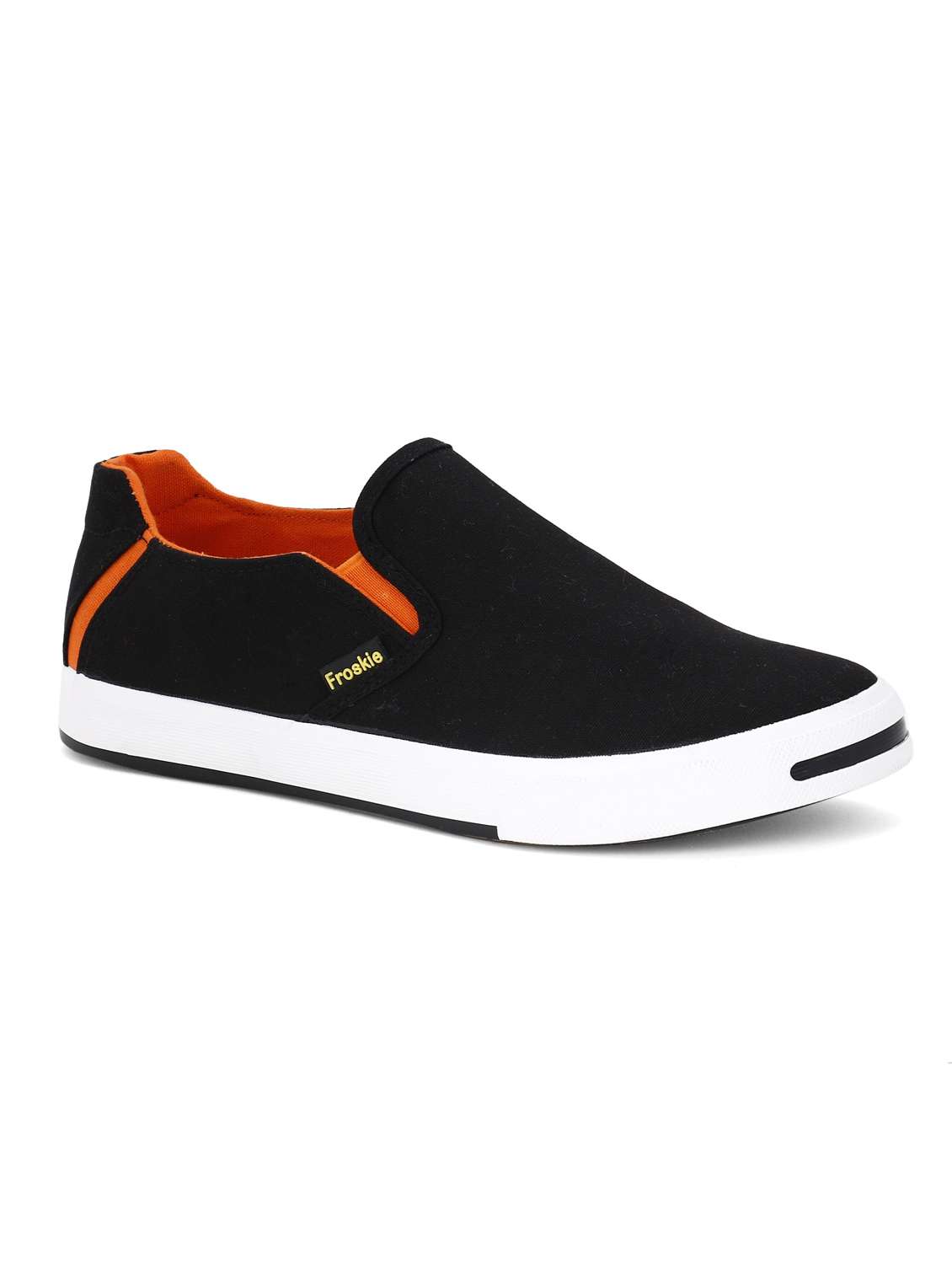 black canvas casual slip on