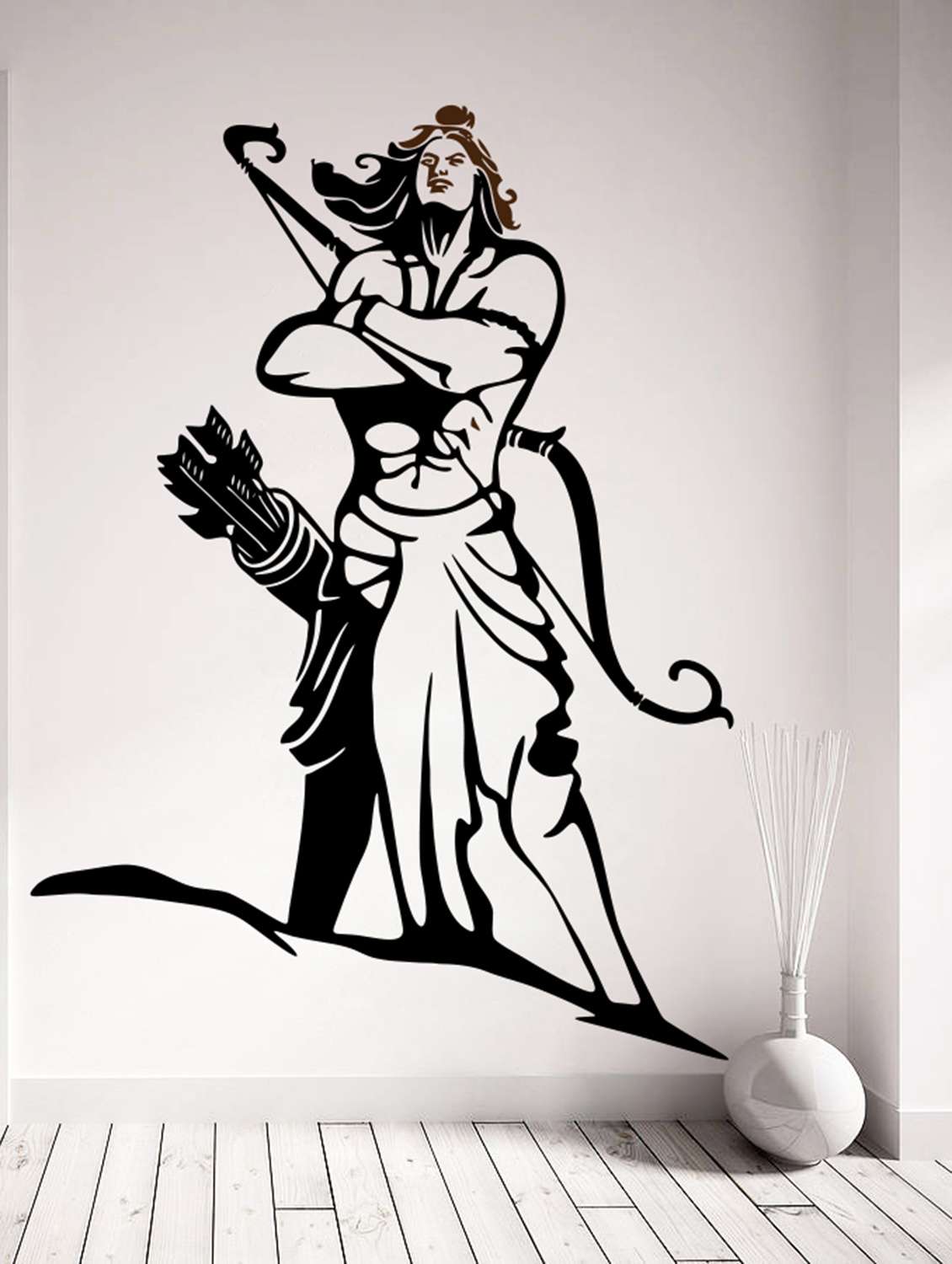  shri ram artwork small black wall sticker