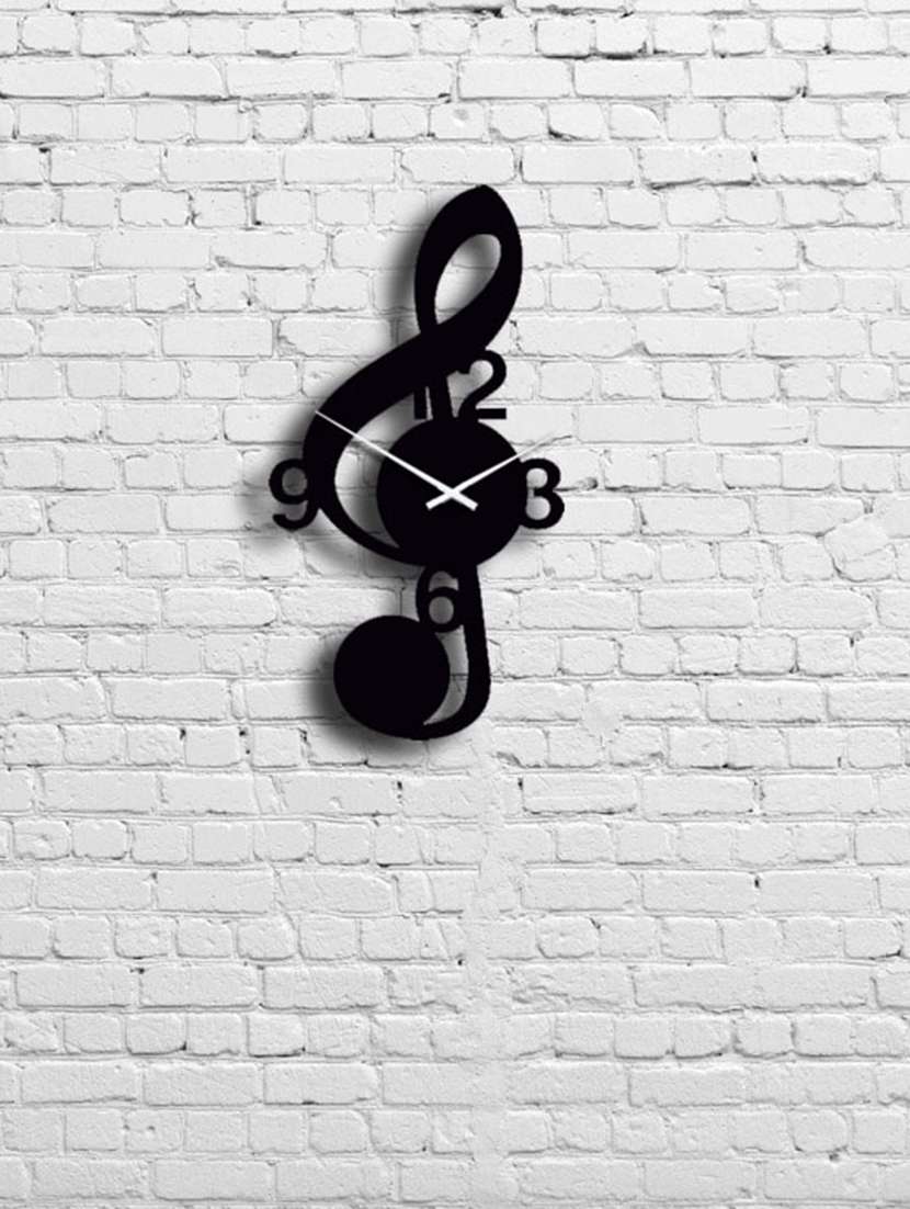 Black Music Wall Clock