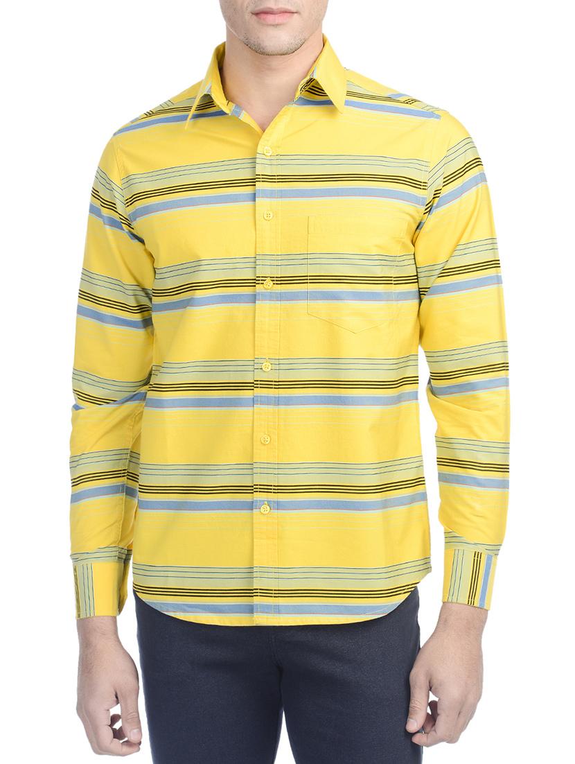 yellow cotton casual shirt
