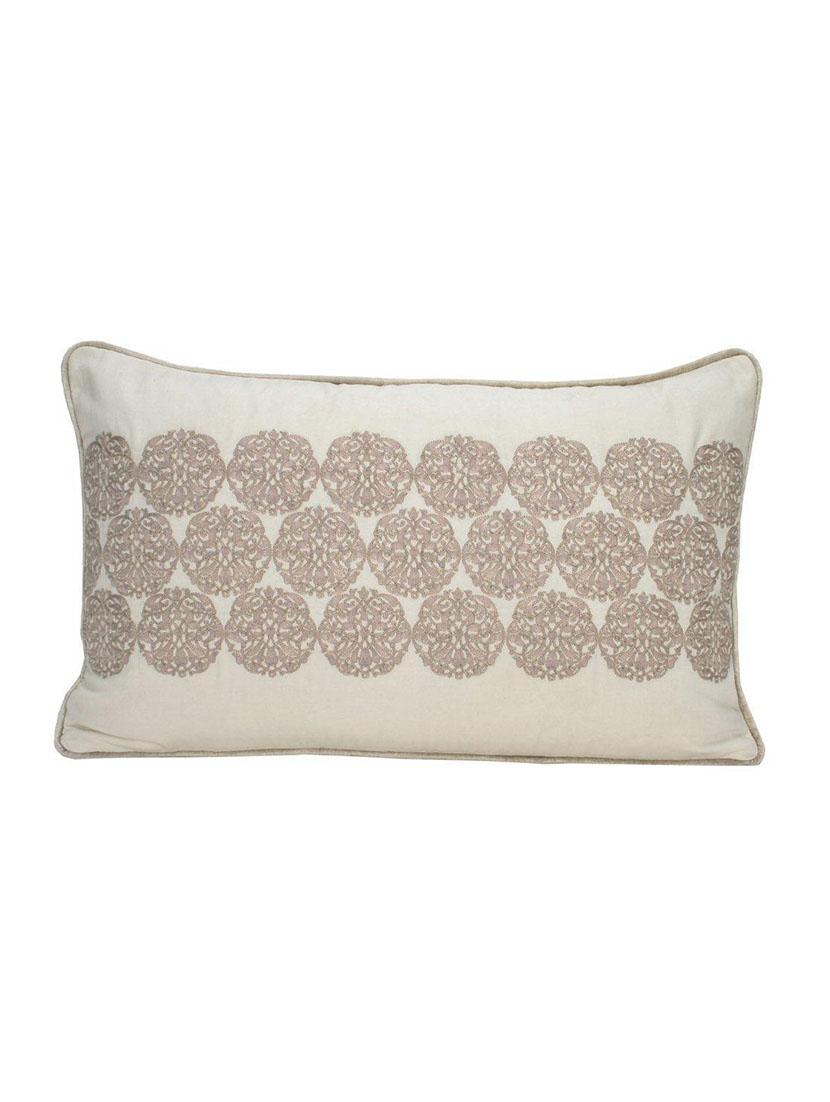 Sanaa Welting Beige With Embroidery Cushion Cover Ivory/Beige - By
