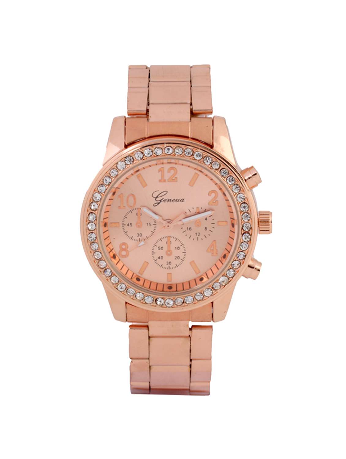 addic geneva glitz forever bling rose gold chain fashionable watch for women
