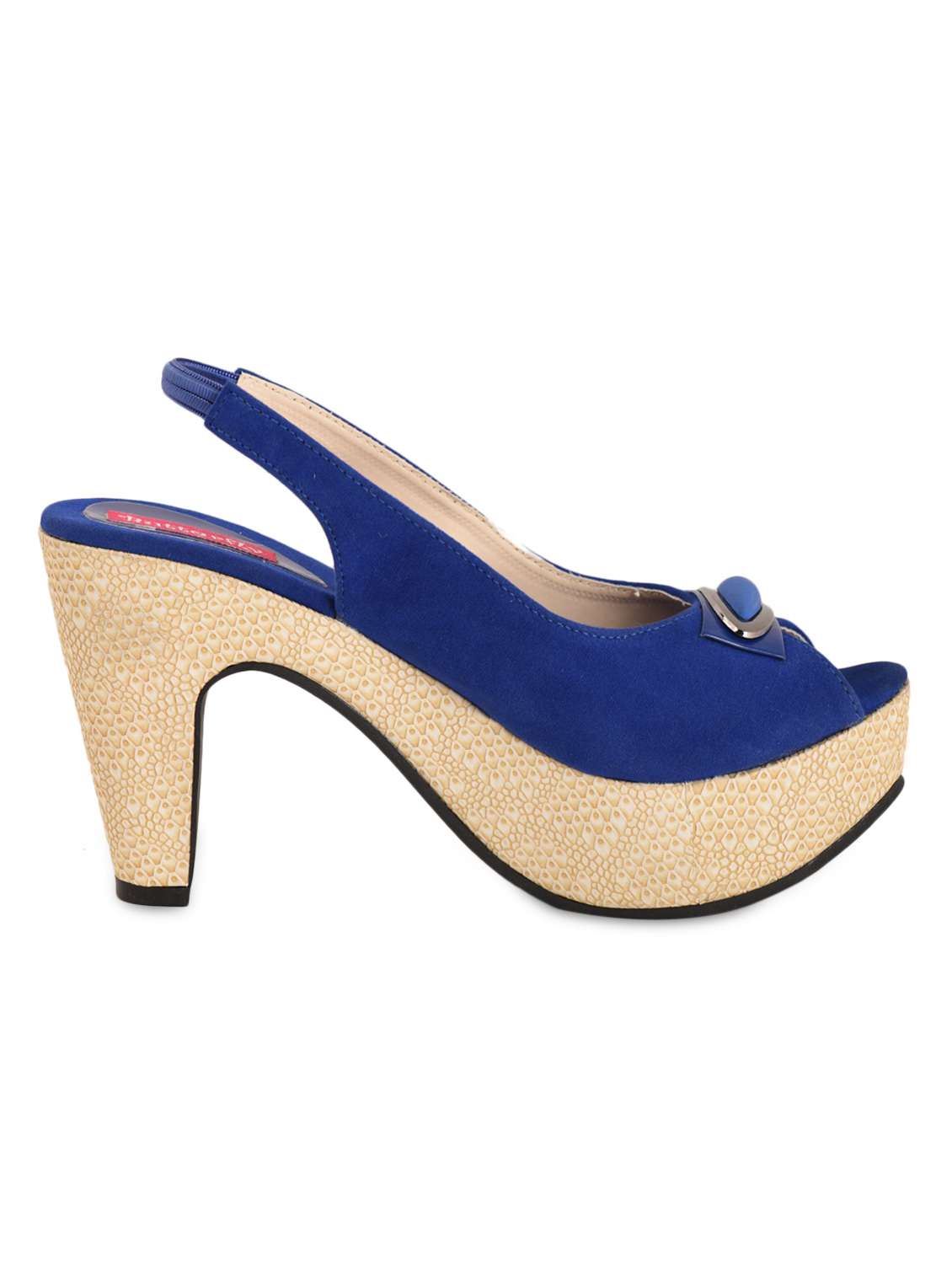 Buy online Royal Blue Suede Block Heel Sandals from heels for