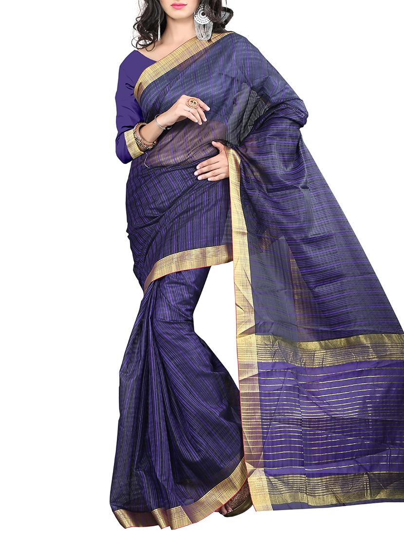blue art silk saree