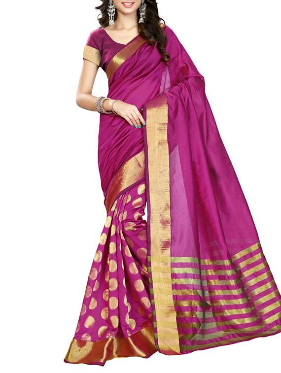 pink cotton saree