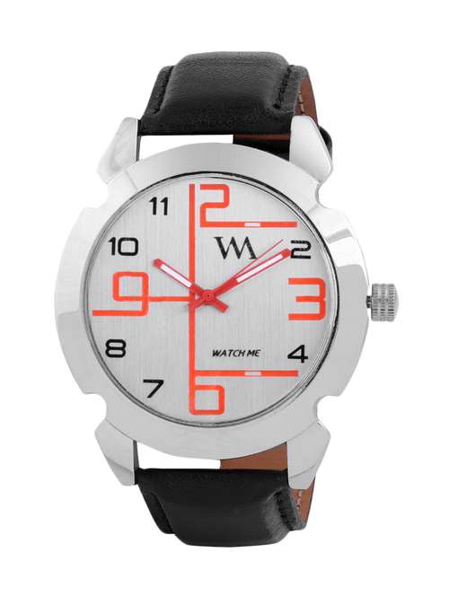 black leather analogue watch - 10809553 - Standard Image - 0