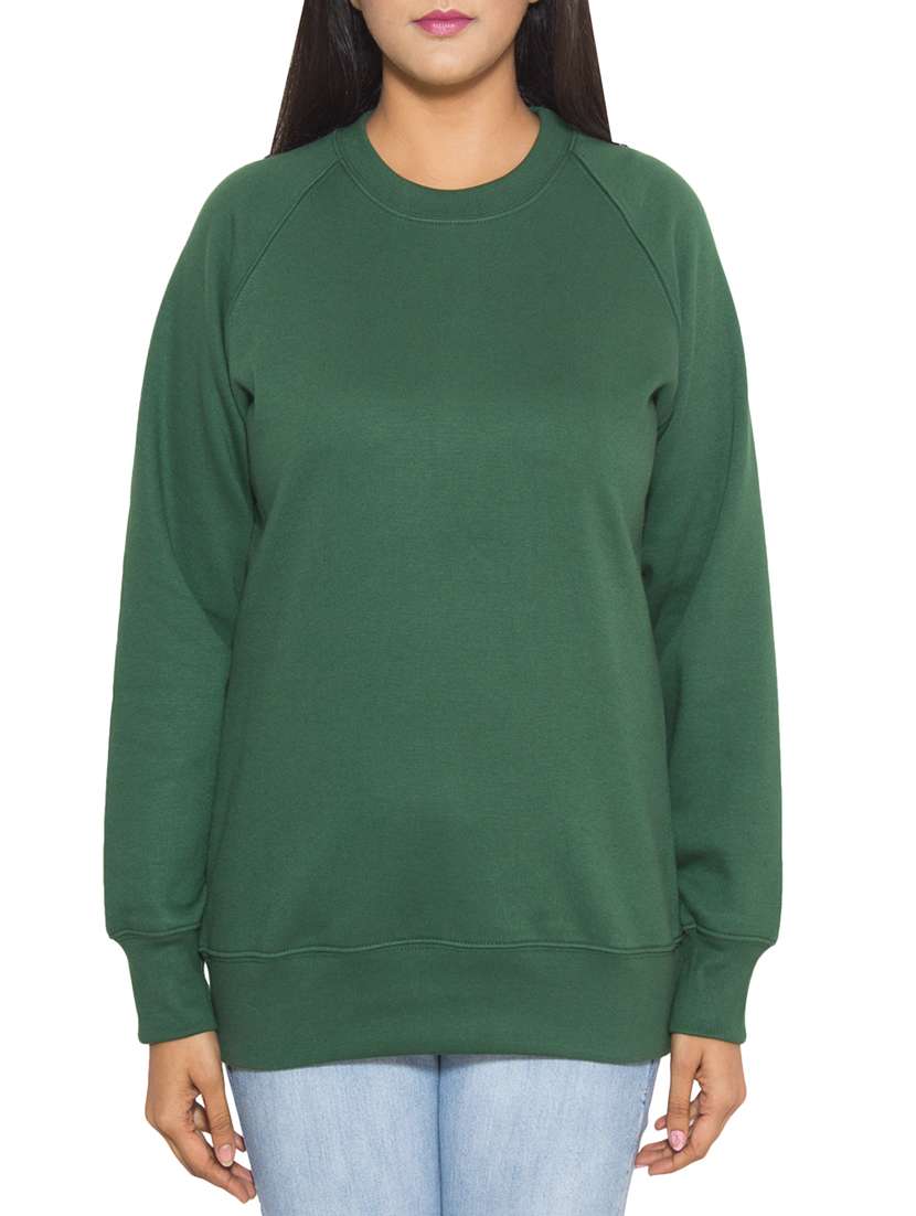 raglan sleeved solid sweatshirt