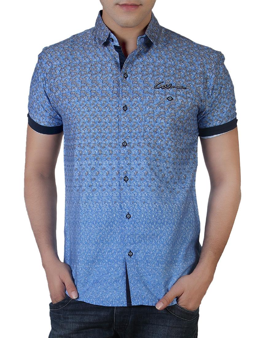 light blue cotton casual shirt - 10819637 - Zoom Image - 0