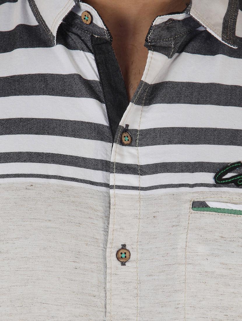 white,grey, green cotton casual shirt - 10819638 - Standard Image - 3