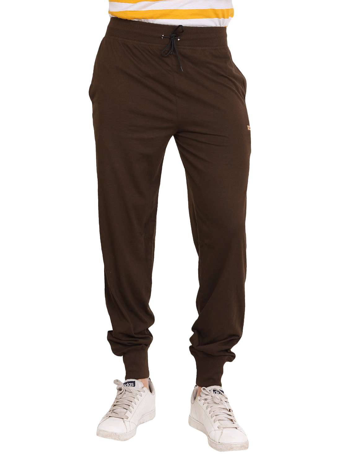 brown cotton joggers - 10821287 -  Zoom Image - 0