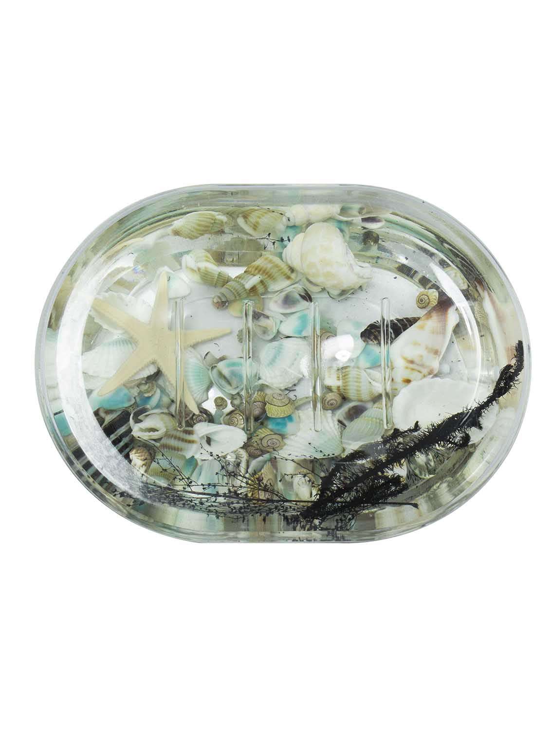 polo lifetime always oval acrylic soap dish - black leaf & sea shells potpourri