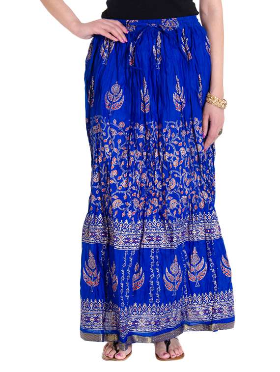 blue cotton aline skirts