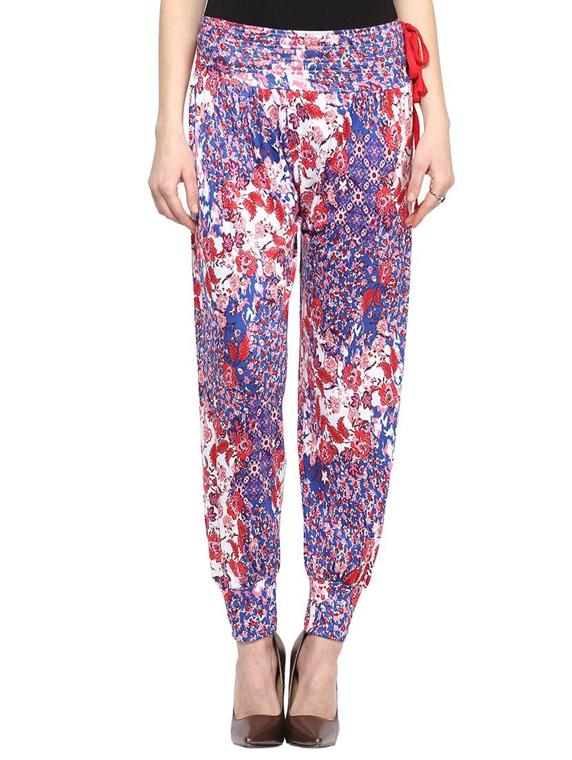 Multi Colored Floral Printed Harem Pant