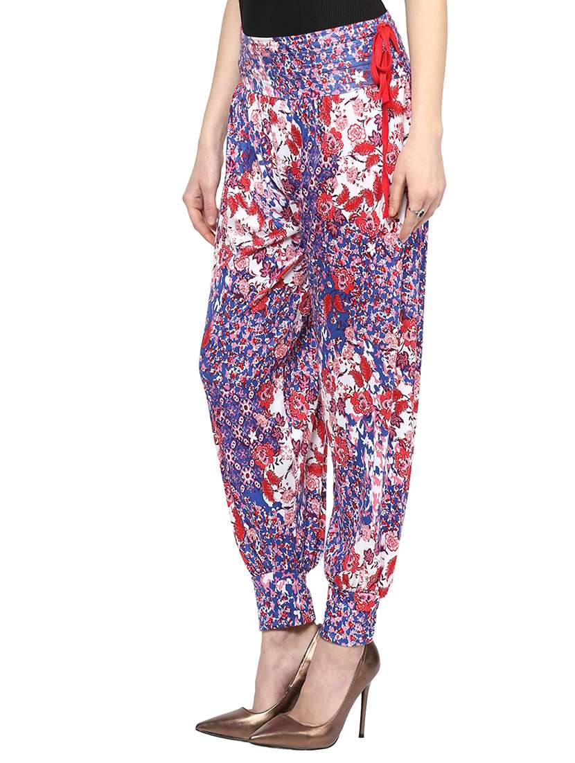 Multi Colored Floral Printed Harem Pant