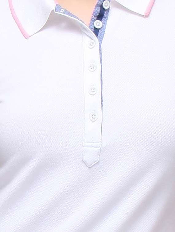 Polo Neck Solid Tee - 10838800 -  Standard Image - 3