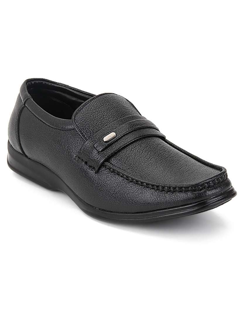 Buy online Black Leather Formal Shoes from Footwear for Men by