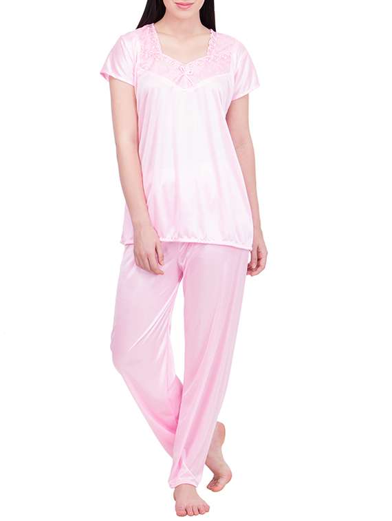 pink satin nightwear
