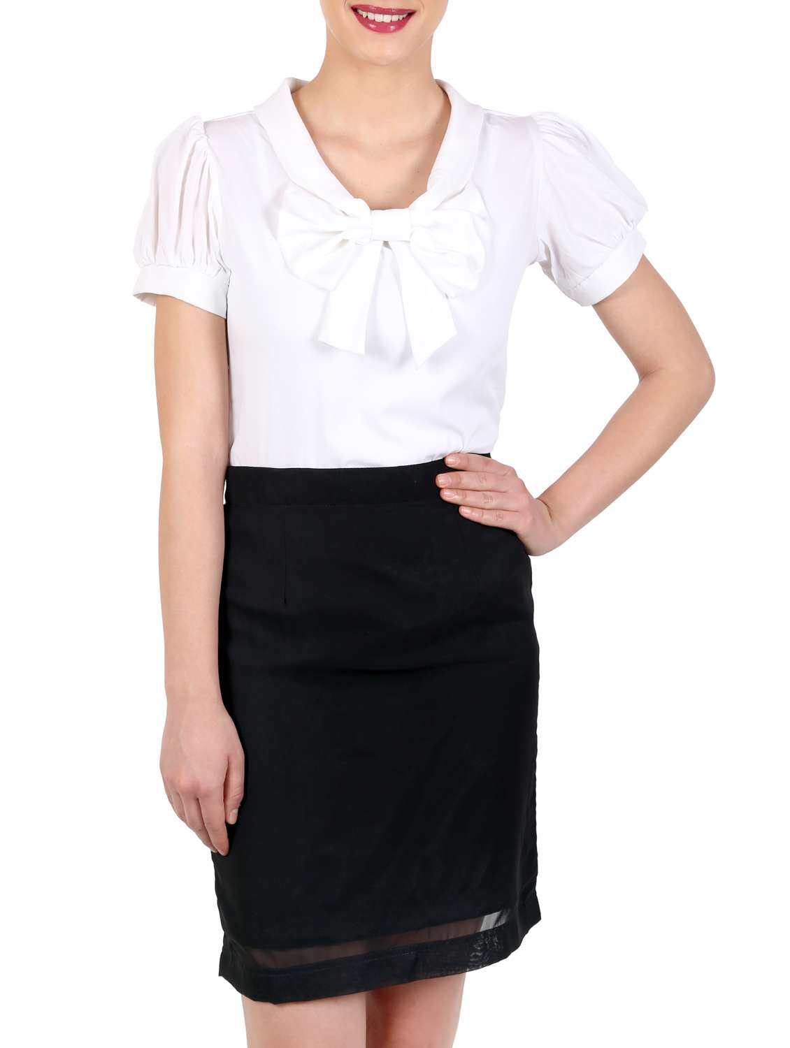 white crepe top