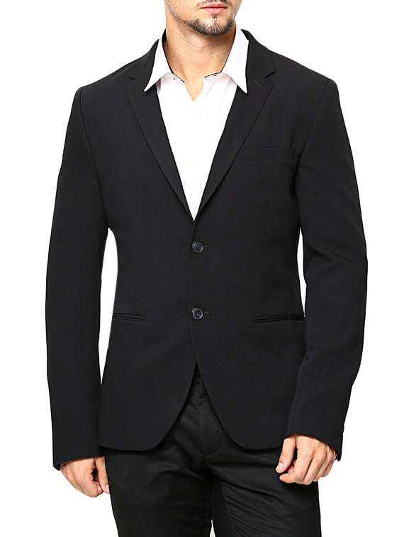 black cotton formal blazer