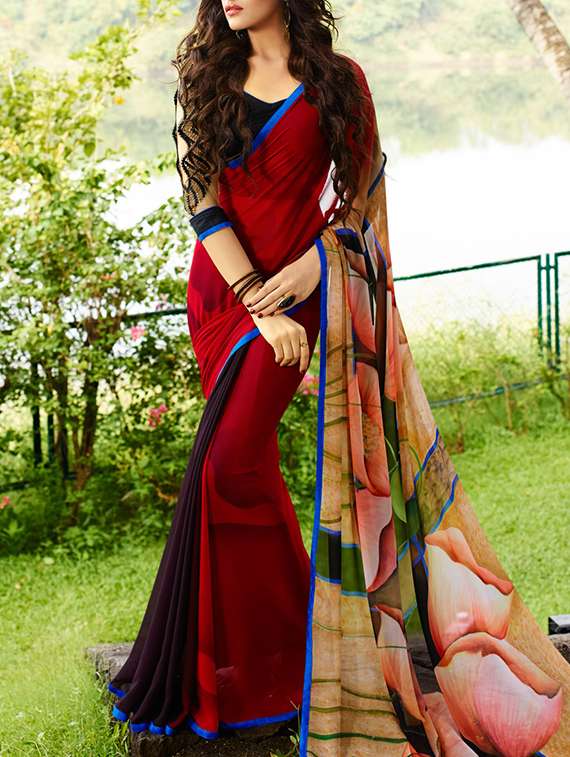 multicolor georgette saree