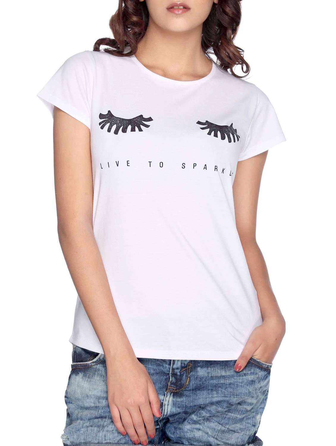 white cotton regular tee