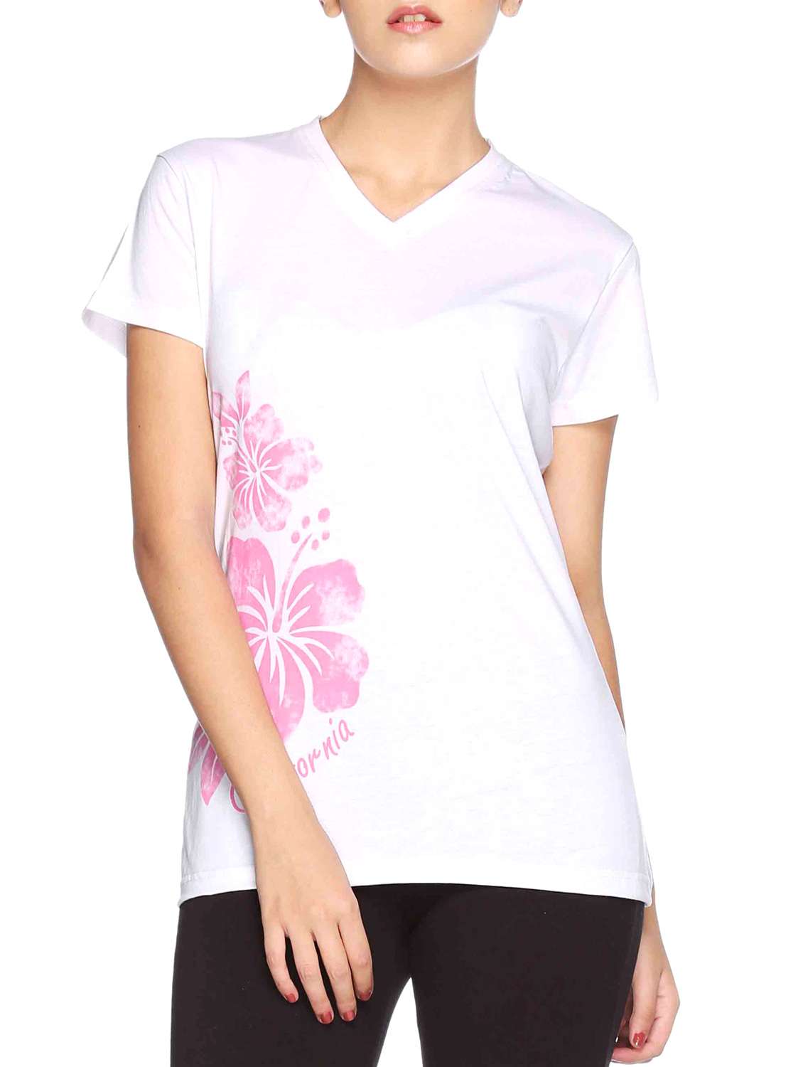 white cotton blend tee