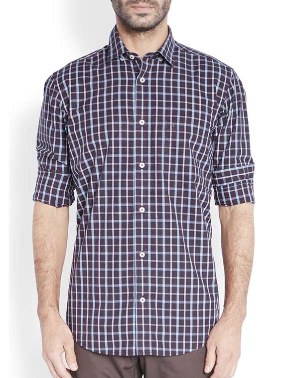 dark maroon cotton casual shirt