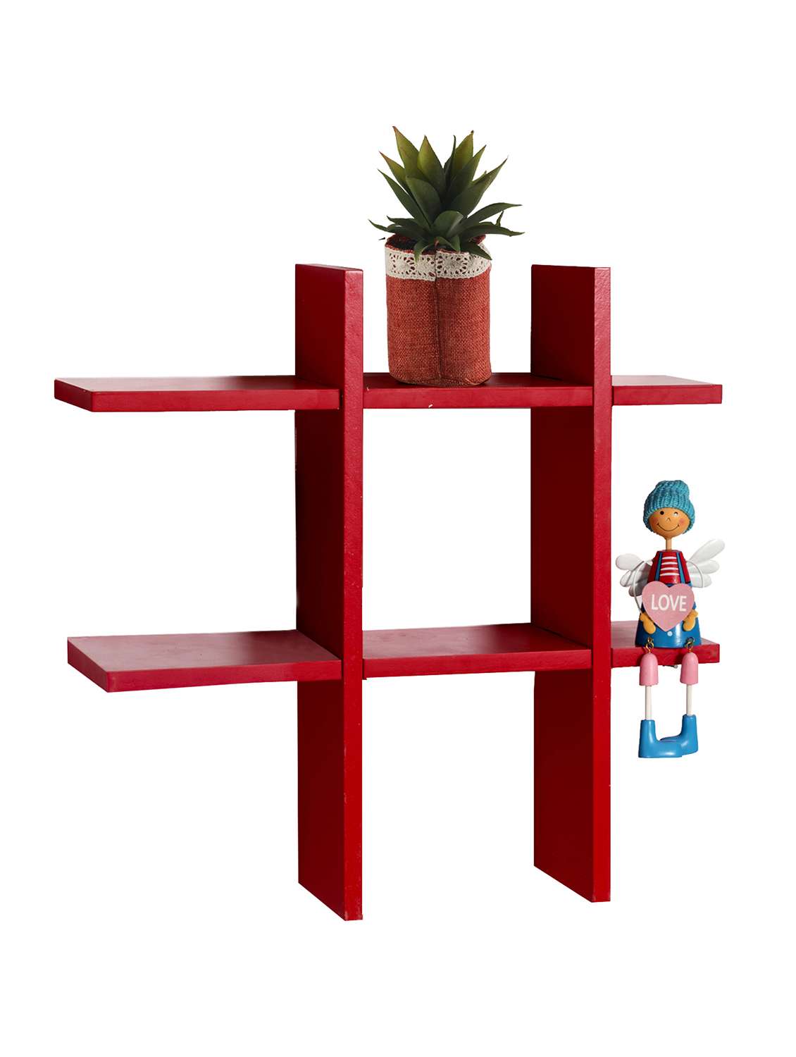 fantastic red tic tac shape wall shelves