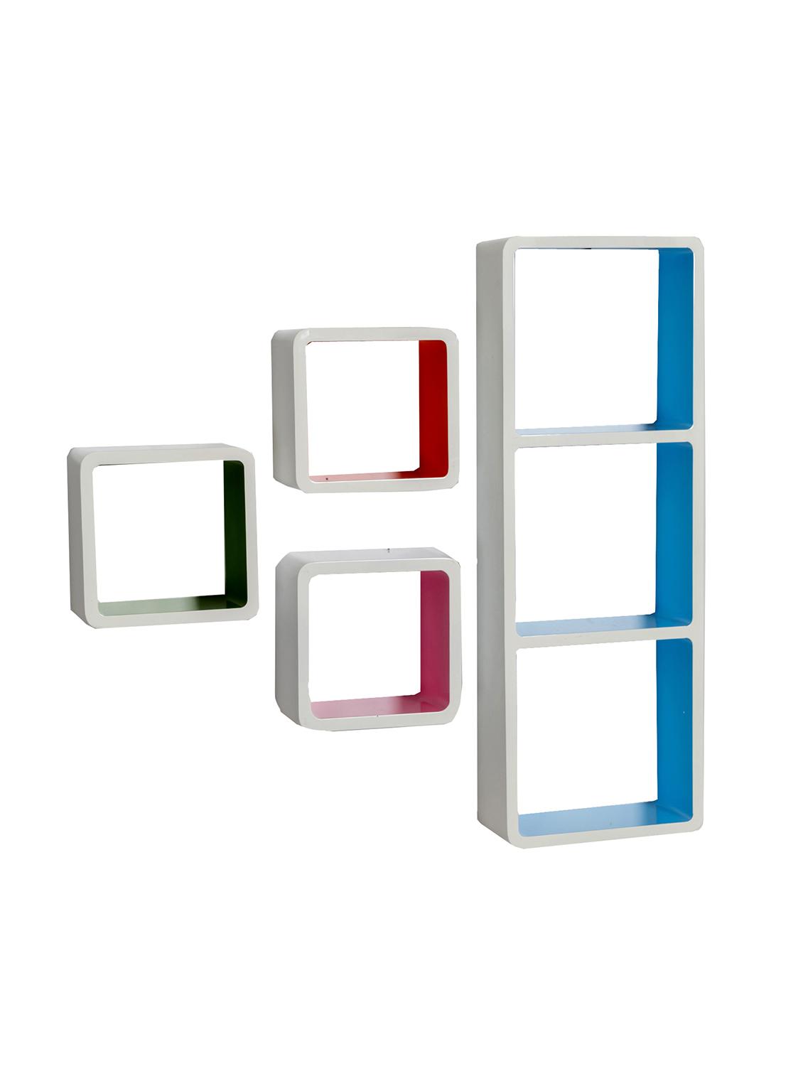 buy multicolor square box shape wall shelves by tayhaa online