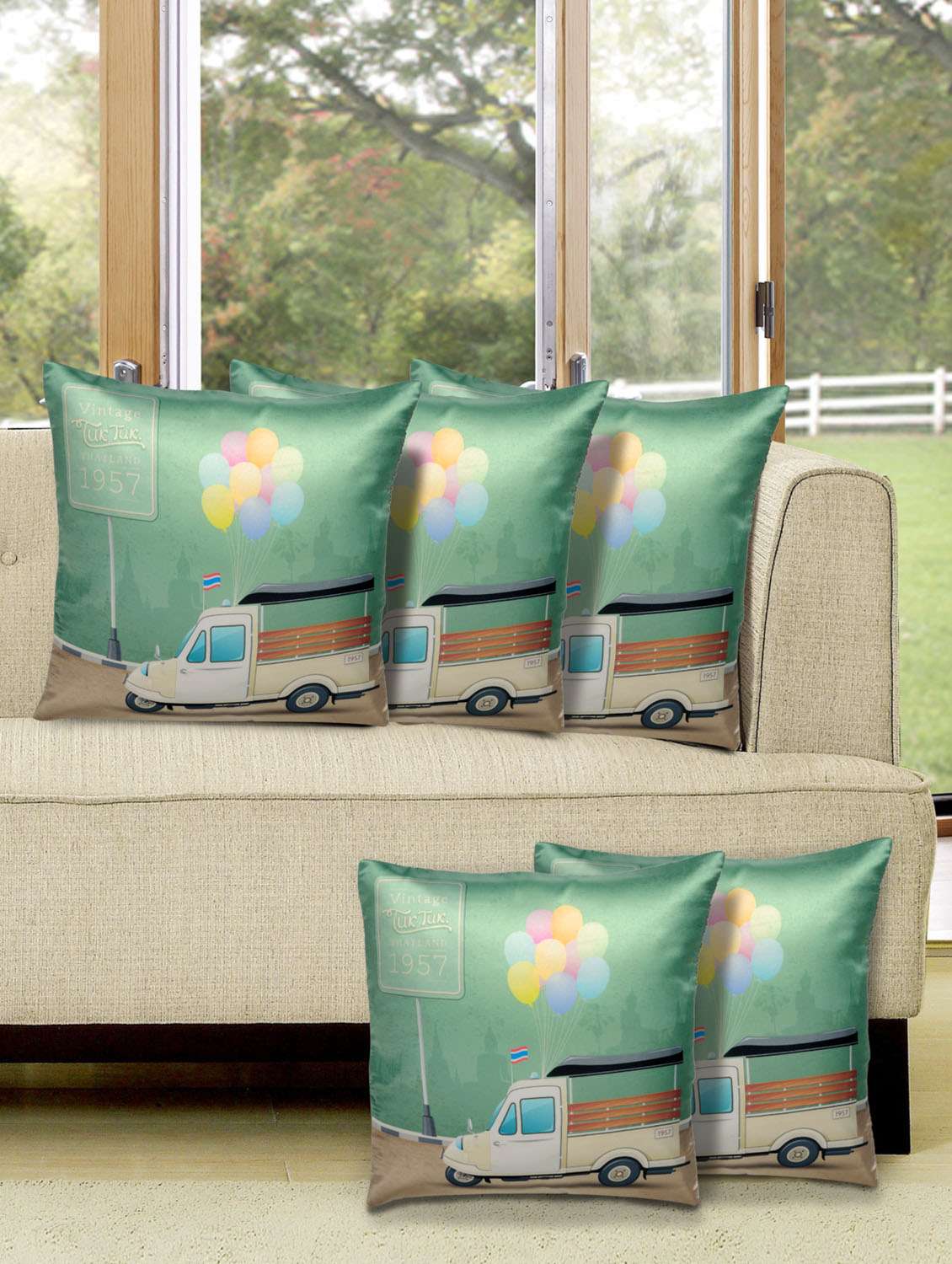 set of 5 digital printed cushion cover