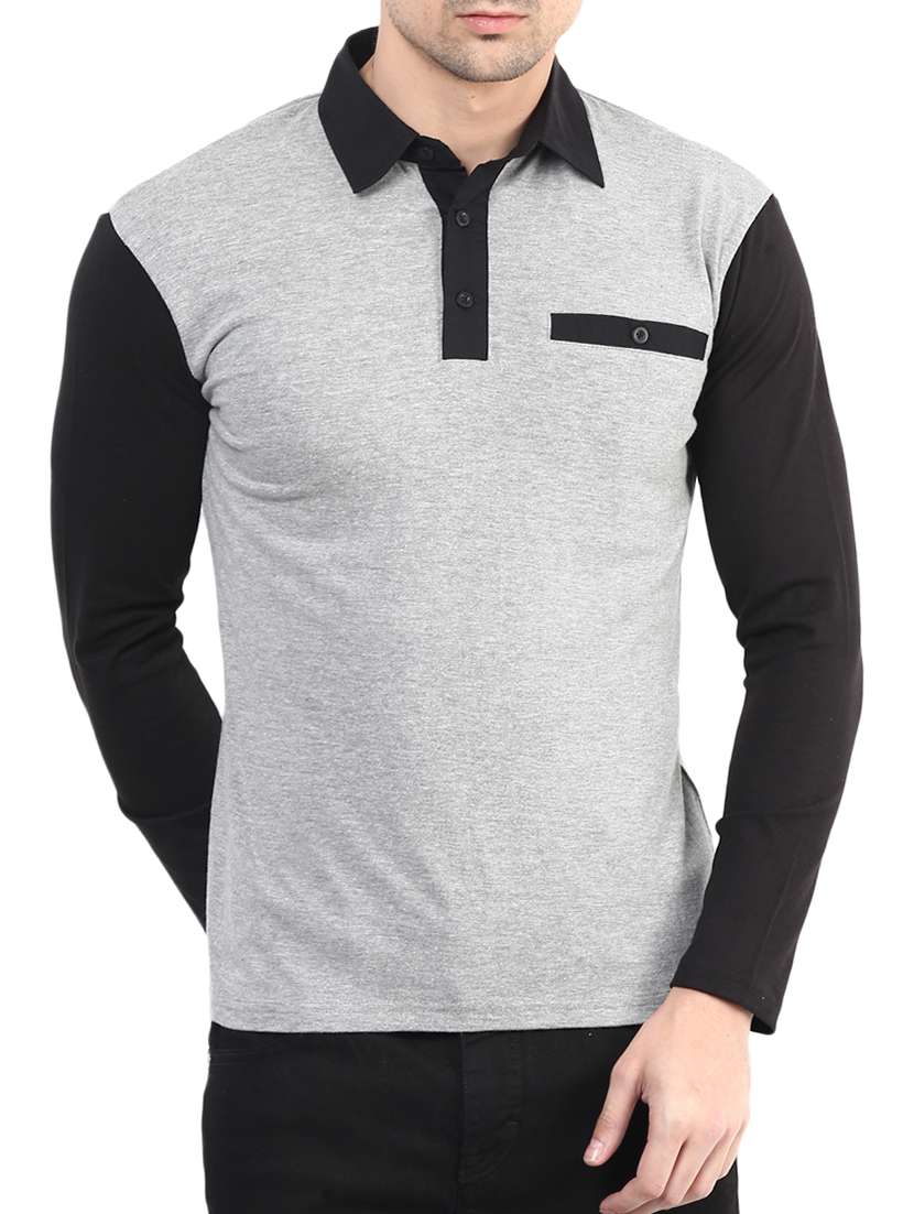 grey cotton pocket t-shirt