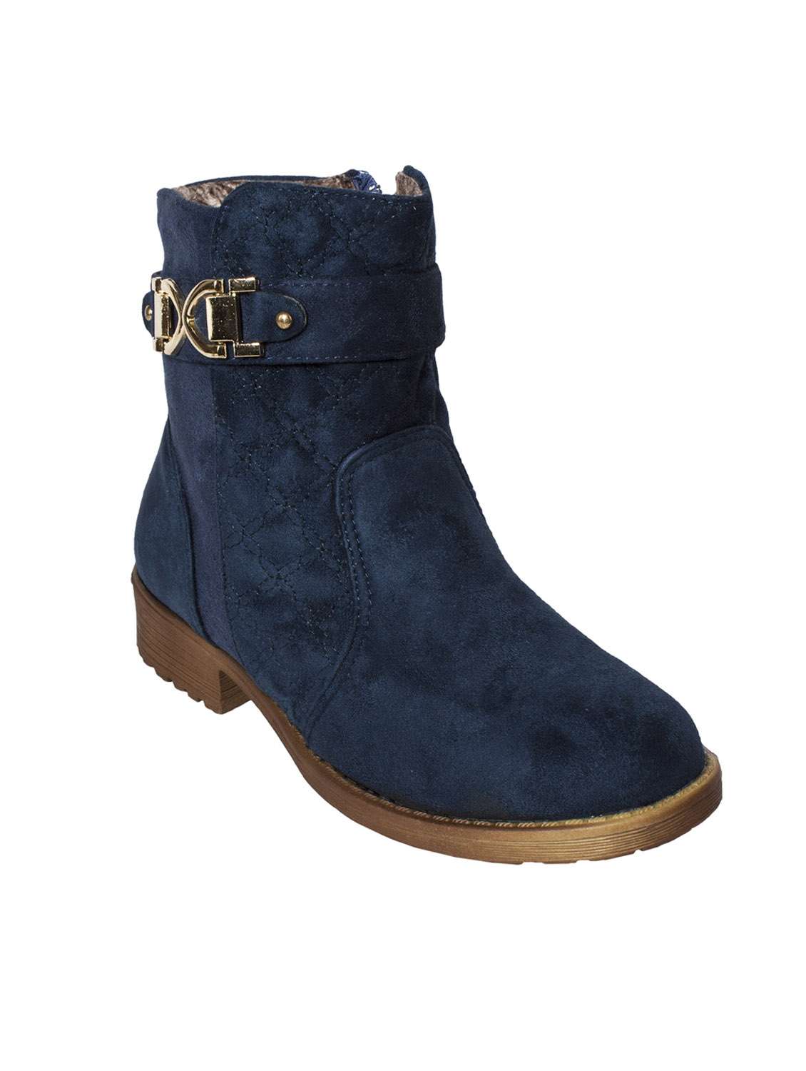 blue suede ankle  boot
