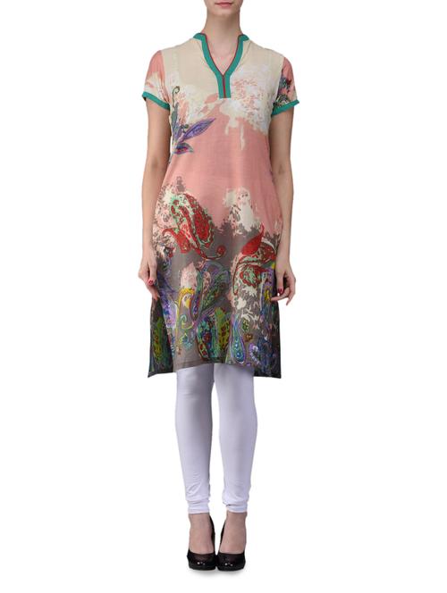 multicolor cotton straight kurta - 1097838 -  Standard Image - 0