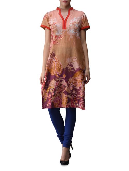 multicolor cotton straight kurta - 1097839 -  Standard Image - 0